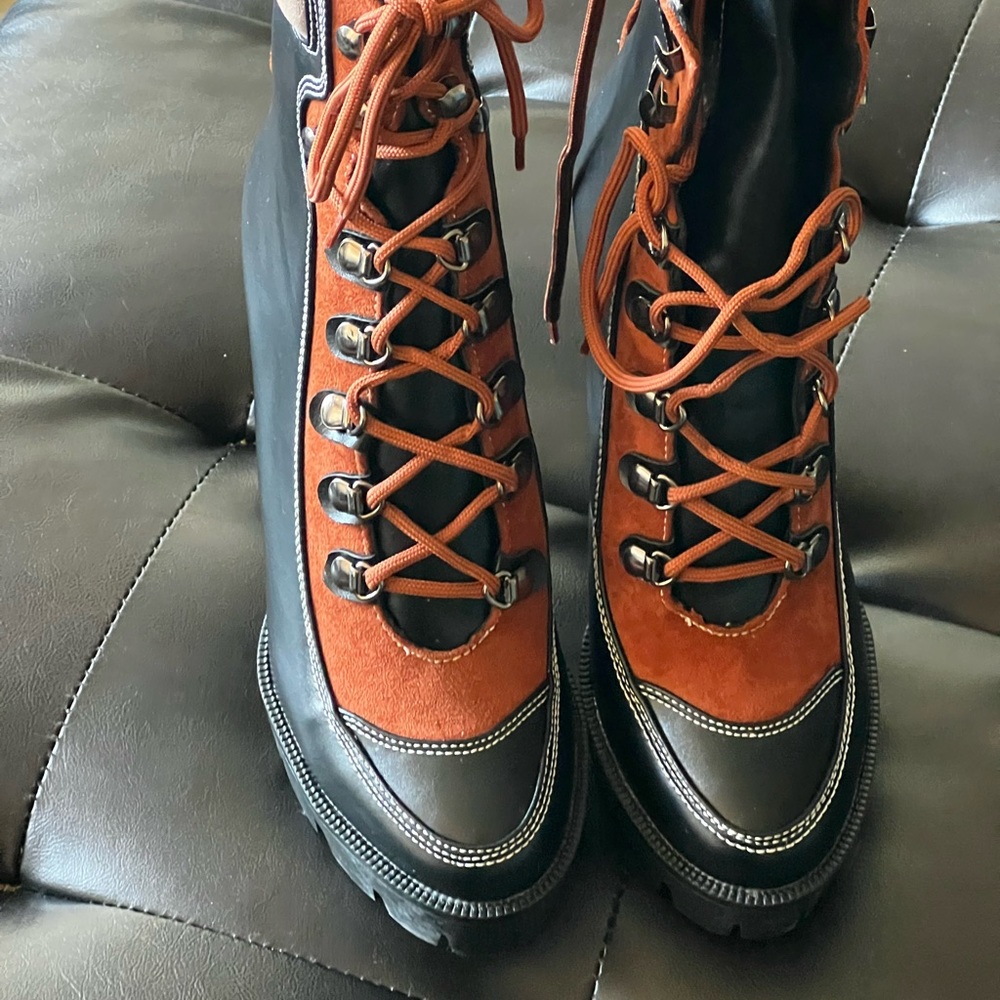 Brand new black orange boot true to size